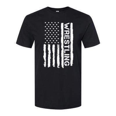 American Flag Wrestling Lovers Sport Fans Softstyle® CVC T-Shirt