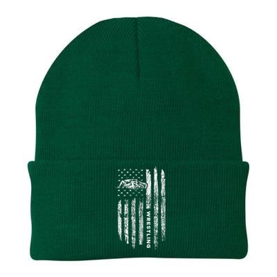 American Flag Wrestling Apparel  Vintage Wrestler Wrestling  Knit Cap Winter Beanie