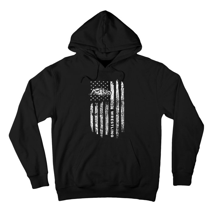 American Flag Wrestling Apparel  Vintage Wrestler Wrestling  Hoodie