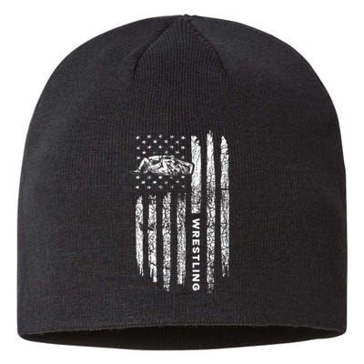 American Flag Wrestling Apparel  Vintage Wrestler Wrestling  Sustainable Beanie