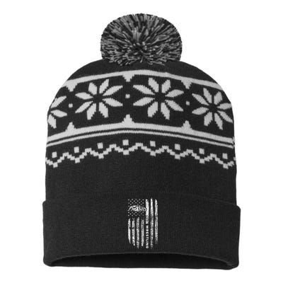 American Flag Wrestling Apparel  Vintage Wrestler Wrestling  USA-Made Snowflake Beanie