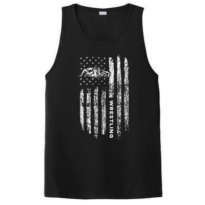 American Flag Wrestling Apparel  Vintage Wrestler Wrestling  PosiCharge Competitor Tank