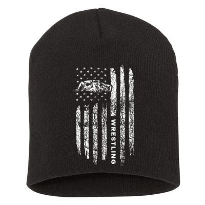 American Flag Wrestling Apparel  Vintage Wrestler Wrestling  Short Acrylic Beanie