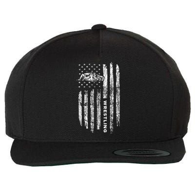 American Flag Wrestling Apparel  Vintage Wrestler Wrestling  Wool Snapback Cap