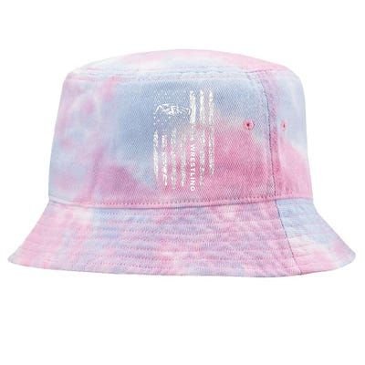 American Flag Wrestling Apparel  Vintage Wrestler Wrestling  Tie-Dyed Bucket Hat