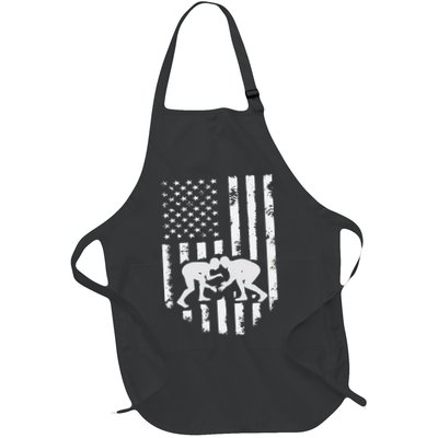 American Flag Wrestling Hoodie Distressed Wrestle Gift Tee Apron