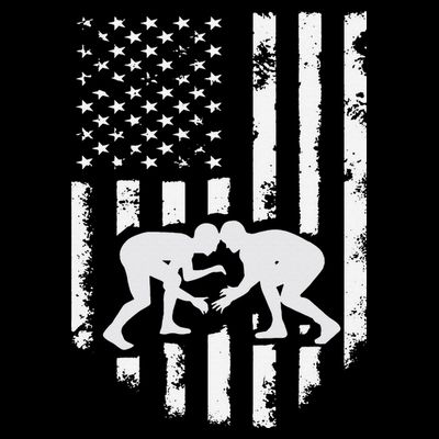 American Flag Wrestling Hoodie Distressed Wrestle Gift Tee T-Shirt