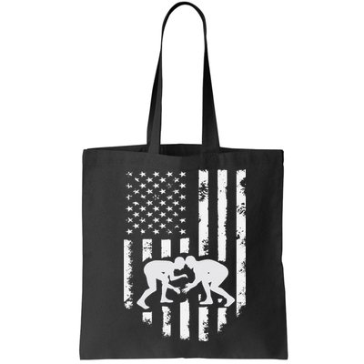 American Flag Wrestling Hoodie Distressed Wrestle Gift Tee Bag