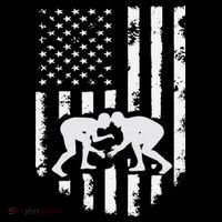 American Flag Wrestling Hoodie Distressed Wrestle Gift Tee Premium T-Shirt