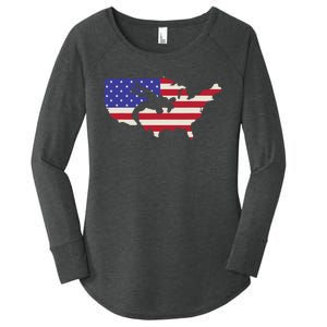 American Flag Wrestling Wrestler Wrestling Fan  Women's Perfect Tri Tunic Long Sleeve Shirt