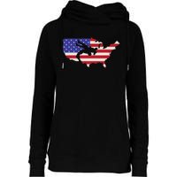 American Flag Wrestling Wrestler Wrestling Fan  Womens Funnel Neck Pullover Hood