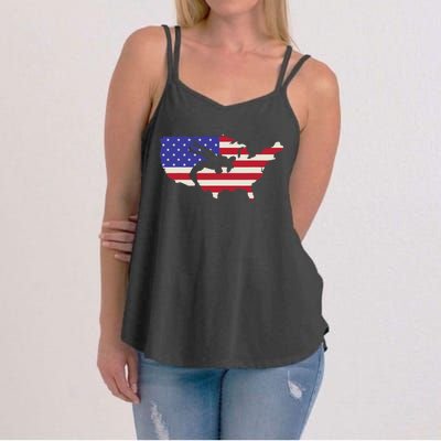 American Flag Wrestling Wrestler Wrestling Fan  Women's Strappy Tank