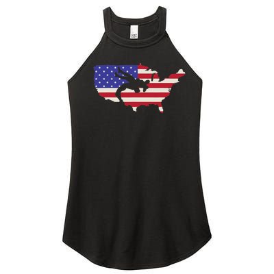 American Flag Wrestling Wrestler Wrestling Fan  Women’s Perfect Tri Rocker Tank