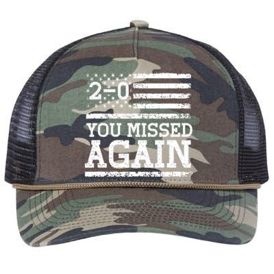 American Flag You Missed 2 0 Retro Rope Trucker Hat Cap