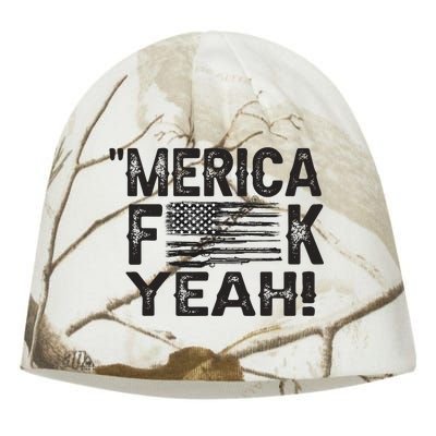 America Fuck Yeah Usa Gun Flag Novelty 4th Of July Kati - Camo Knit Beanie