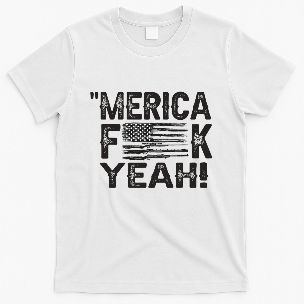 America Fuck Yeah Usa Gun Flag Novelty 4th Of July T-Shirt