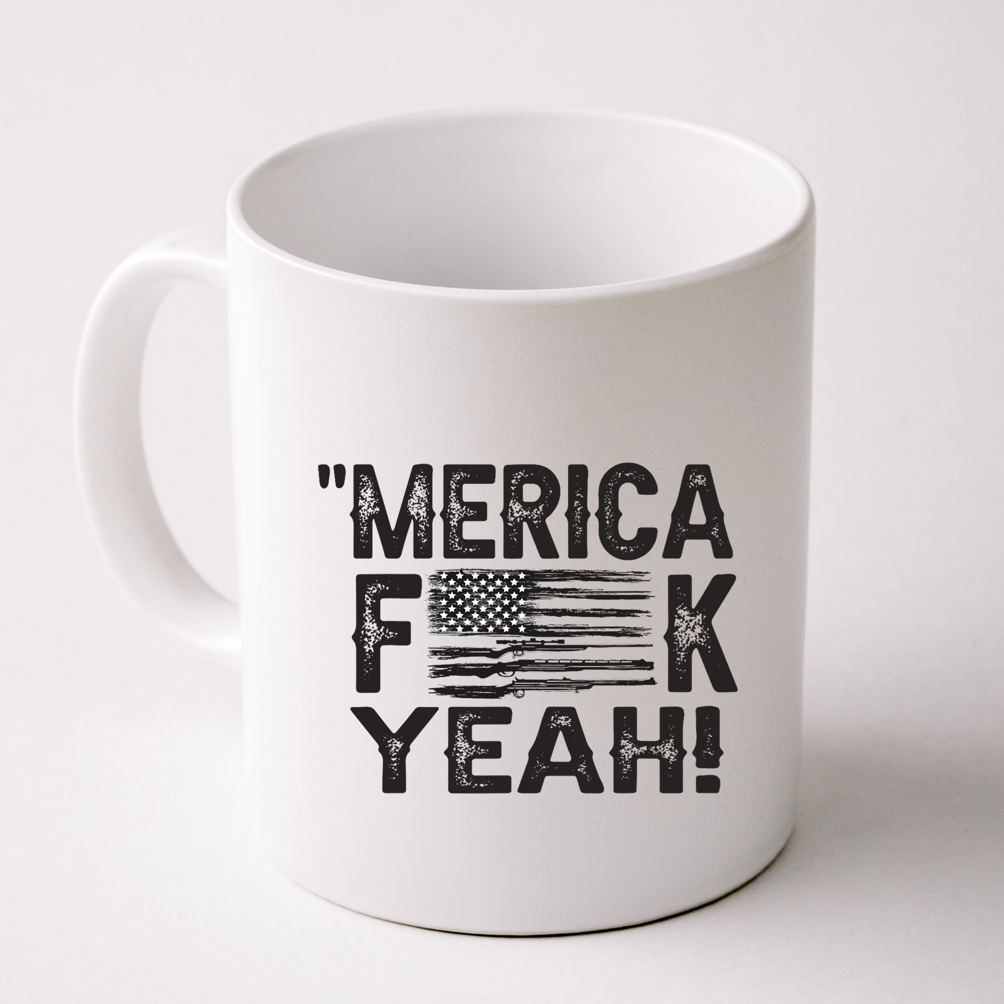 America Fuck Yeah Usa Gun Flag Novelty 4th Of July Mug