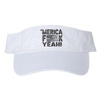 America Fuck Yeah Usa Gun Flag Novelty 4th Of July Valucap Bio-Washed Visor