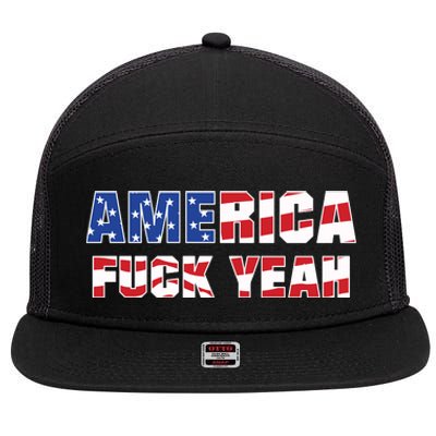 America Fuck Yeah 7 Panel Mesh Trucker Snapback Hat