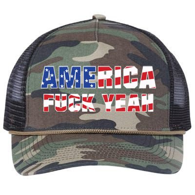 America Fuck Yeah Retro Rope Trucker Hat Cap