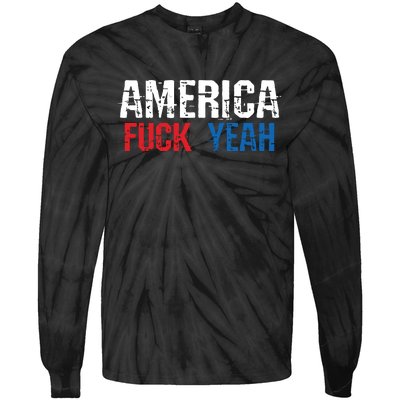 America Fuck Yeah Tie-Dye Long Sleeve Shirt