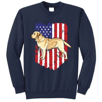 American Flag Yellow Labrador Retriever 4th Of July USA Sweatshirt