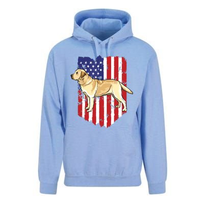 American Flag Yellow Labrador Retriever 4th Of July USA Unisex Surf Hoodie