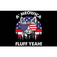 A'meowica Fluff Yeah Patriotic American 4th Of July Bumper Sticker