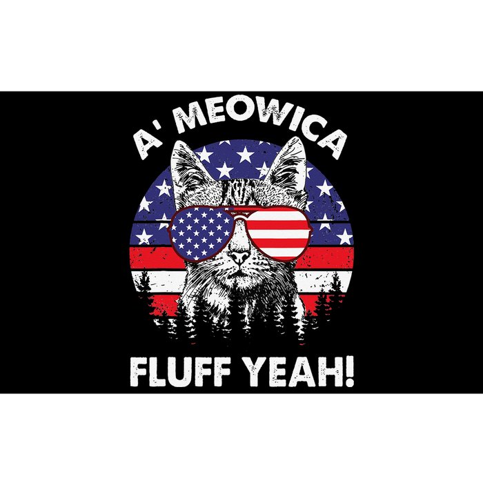 A'meowica Fluff Yeah Patriotic American 4th Of July Bumper Sticker