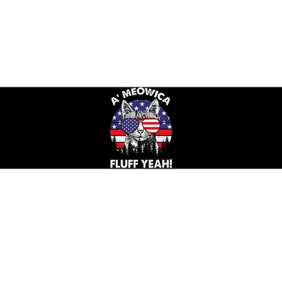 A'meowica Fluff Yeah Patriotic American 4th Of July Bumper Sticker