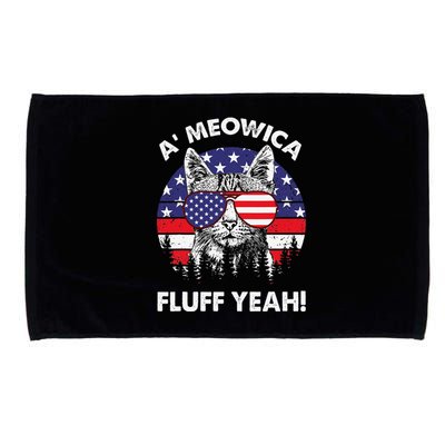 A'meowica Fluff Yeah Patriotic American 4th Of July Microfiber Hand Towel