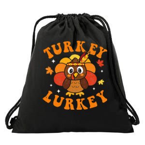 Autumn Fall Y'all Thanksgiving Retro Turkey Lurkey Drawstring Bag