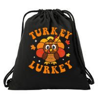 Autumn Fall Y'all Thanksgiving Retro Turkey Lurkey Drawstring Bag