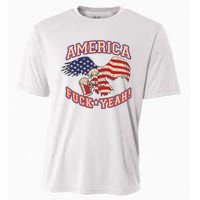 America Fuck Yeah Bald Eagle Beer 4th Of July Vintage Cooling Performance Crew T-Shirt