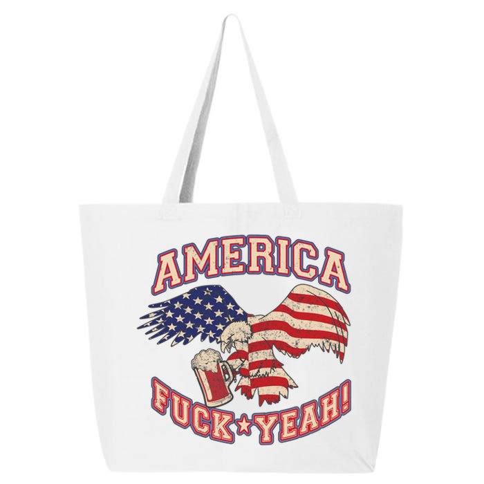 America Fuck Yeah Bald Eagle Beer 4th Of July Vintage 25L Jumbo Tote