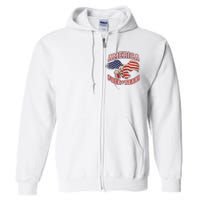 America Fuck Yeah Bald Eagle Beer 4th Of July Vintage Full Zip Hoodie