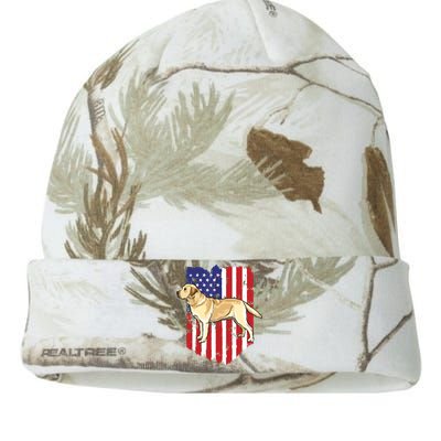 American Flag Yellow Labrador Retriever 4th Of July USA Kati Licensed 12" Camo Beanie