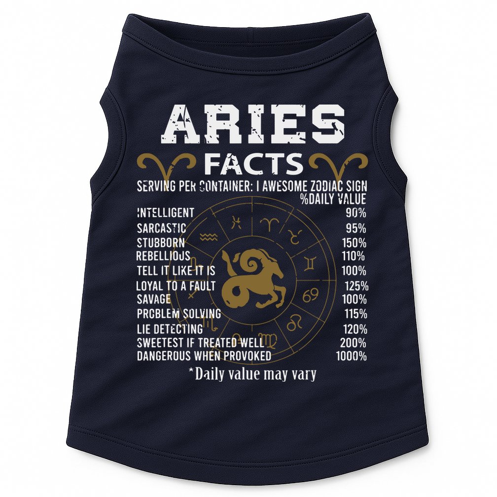 Aries Facts Zodiac Sign Doggie Tank