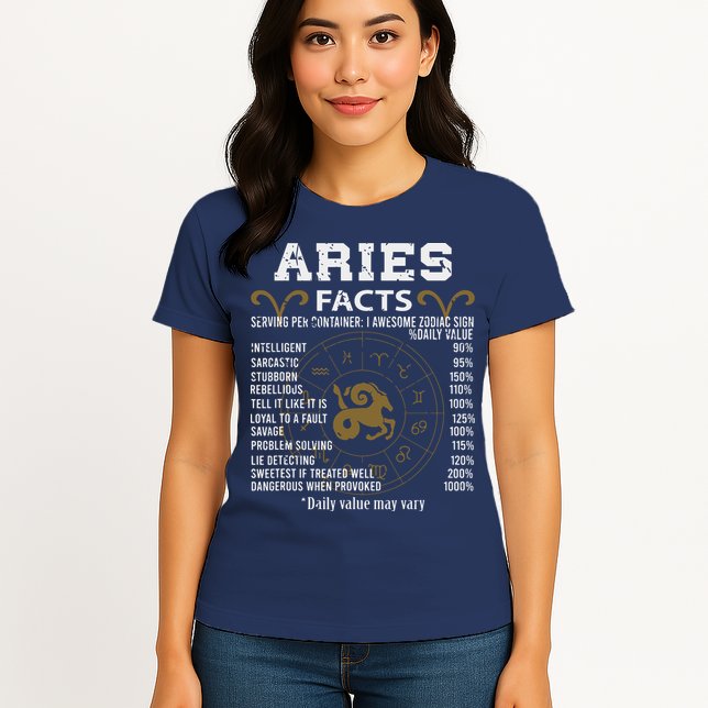 Aries Facts Zodiac Sign Womens T-Shirt