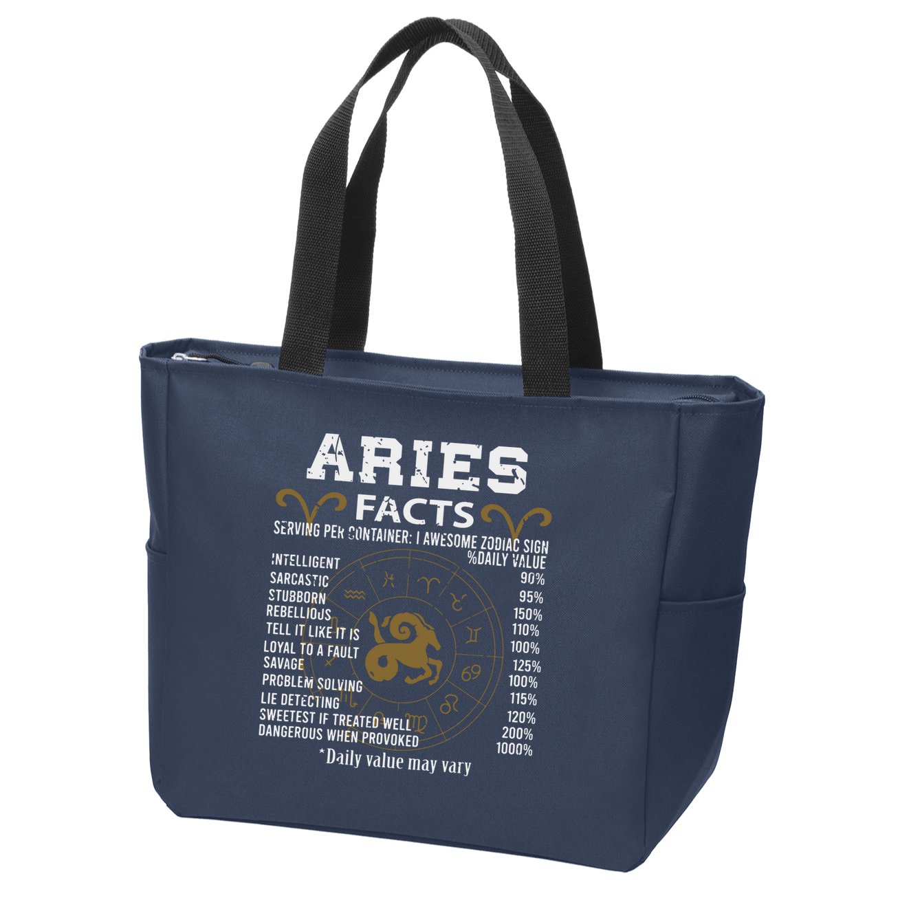 Aries Facts Zodiac Sign Zip Tote Bag