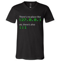 Admin Geek 127.0.0.1 1 There Is No Place Like Home V-Neck T-Shirt