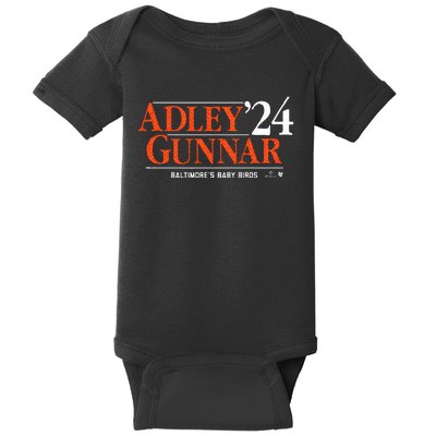 Adley Gunnar 24 Baltimore Baseball Baby Bodysuit