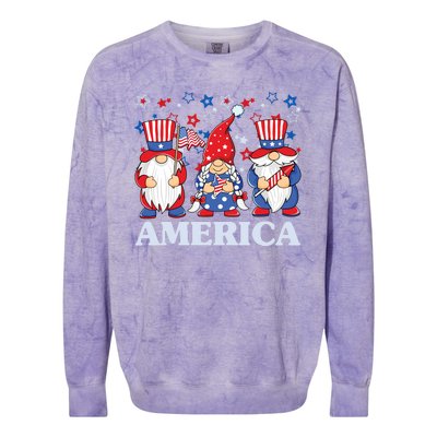 America Gnome 4th Of July Celebration Colorblast Crewneck Sweatshirt