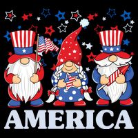America Gnome 4th Of July Celebration Drawstring Bag