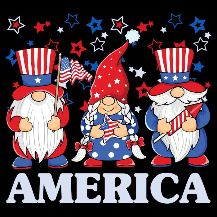 America Gnome 4th Of July Celebration Drawstring Bag