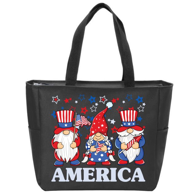 America Gnome 4th Of July Celebration Zip Tote Bag