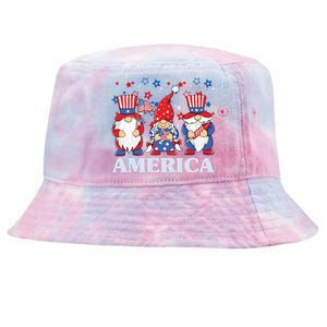 America Gnome 4th Of July Celebration Tie-Dyed Bucket Hat