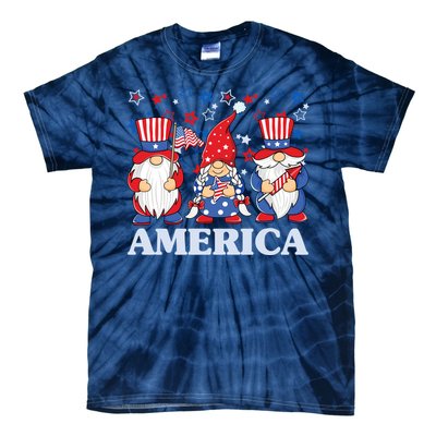 America Gnome 4th Of July Celebration Tie-Dye T-Shirt