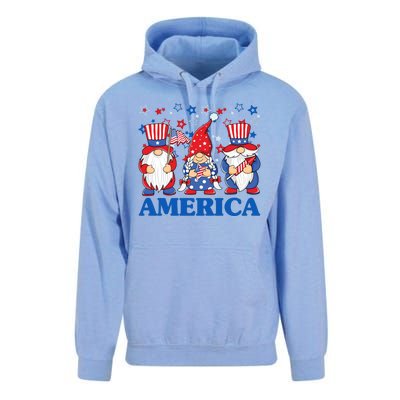 America Gnome 4th Of July Celebration Unisex Surf Hoodie