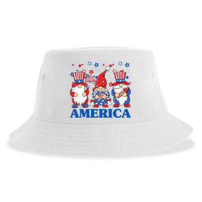 America Gnome 4th Of July Celebration Sustainable Bucket Hat